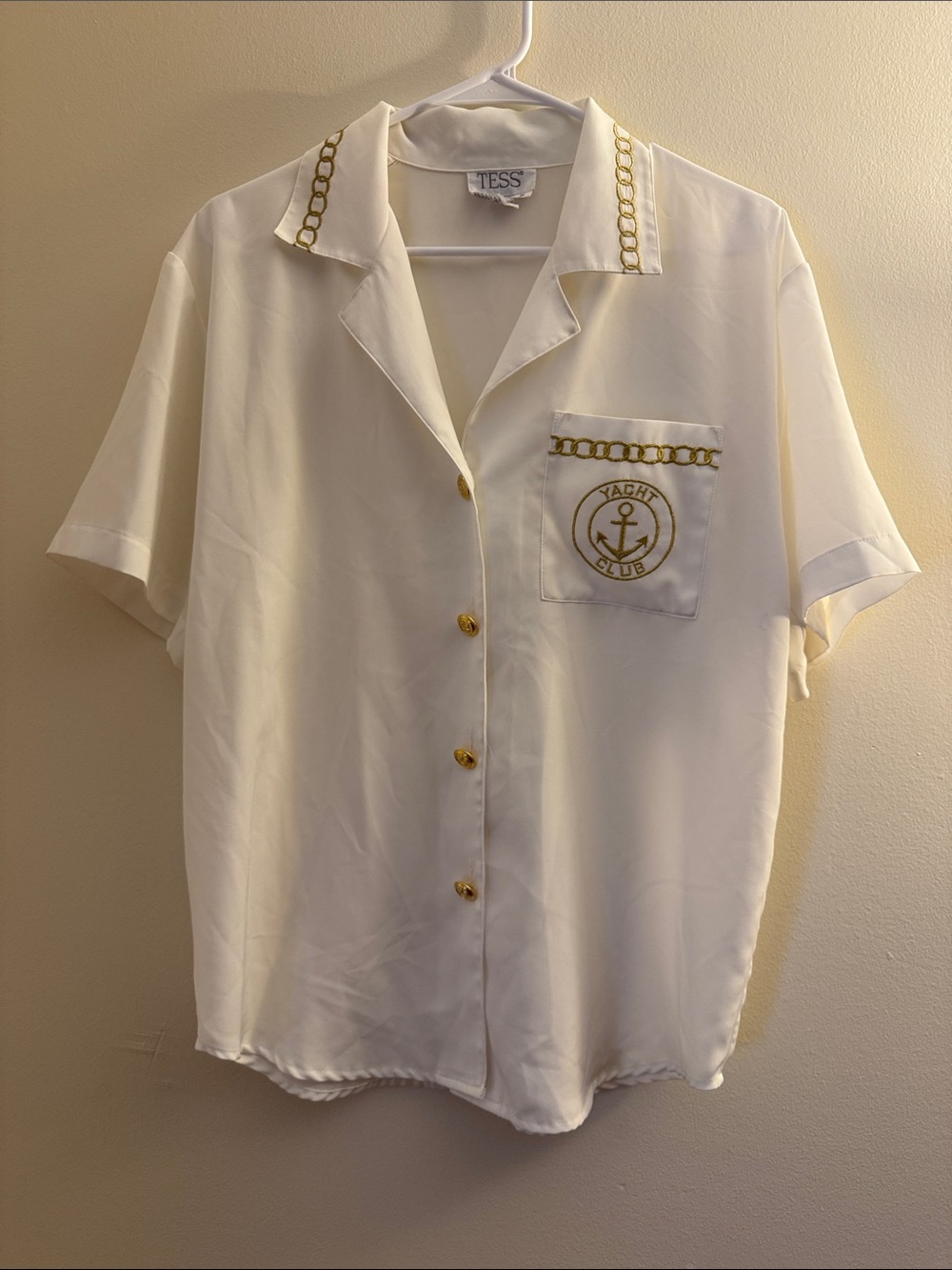 TESS Vintage Yacht Club Button Down Top